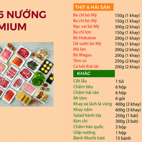 Set 6 Nuong lau Premium 15mc