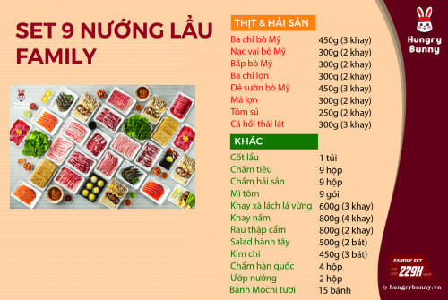 Set 9 Nuong lau Family 15mc